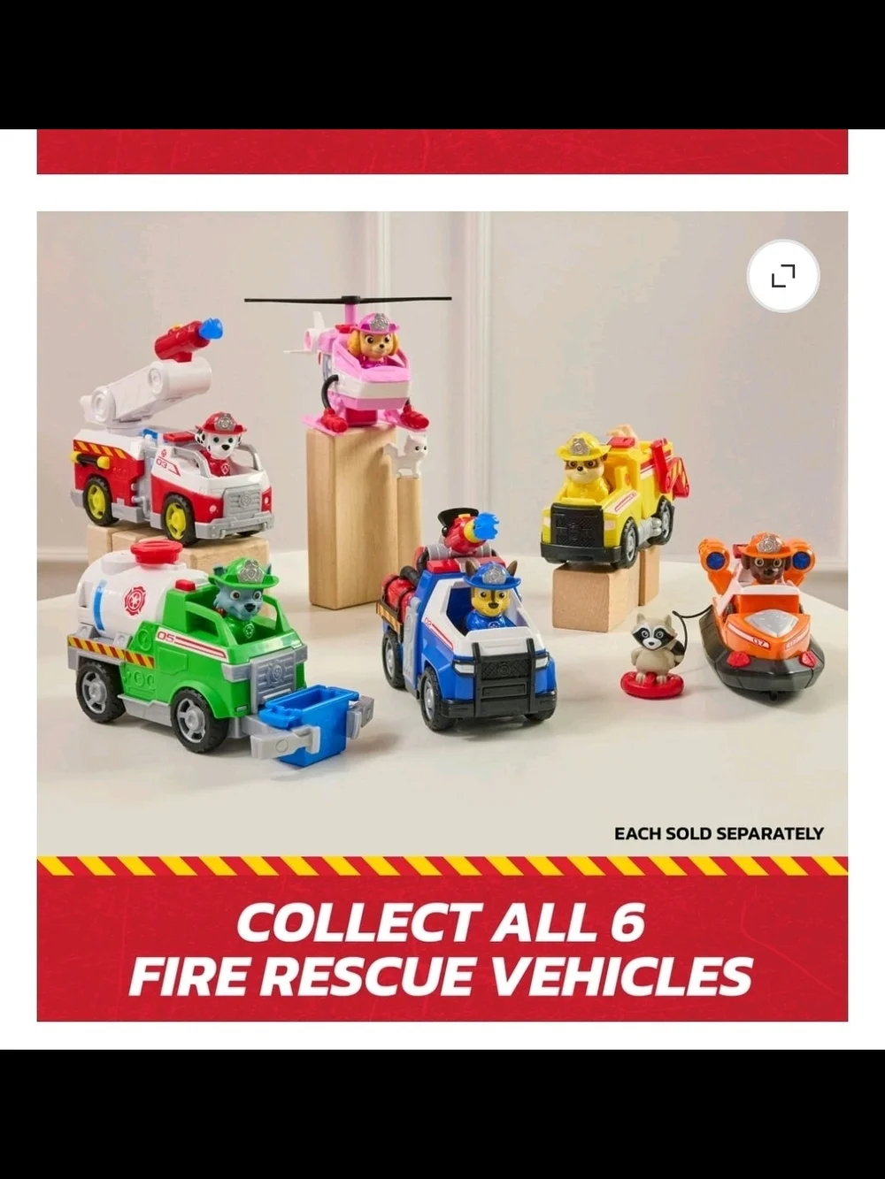 PAW Patrol Fire Rescue: Marshall's Rescue Fire Engine with Figure, Launcher & Ac